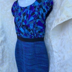 Trina Turk size 6 wool/silk blend dress cap sleeves